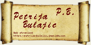 Petrija Bulajić vizit kartica